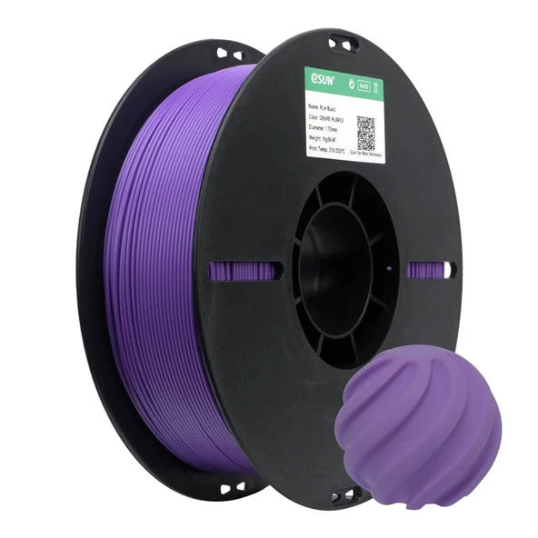 Esun Basic Pla Üzüm Moru Filament 1.75mm 1kg - Koyu ve Canlı Mor 3D Yazıcı Filamenti ürün görseli 1