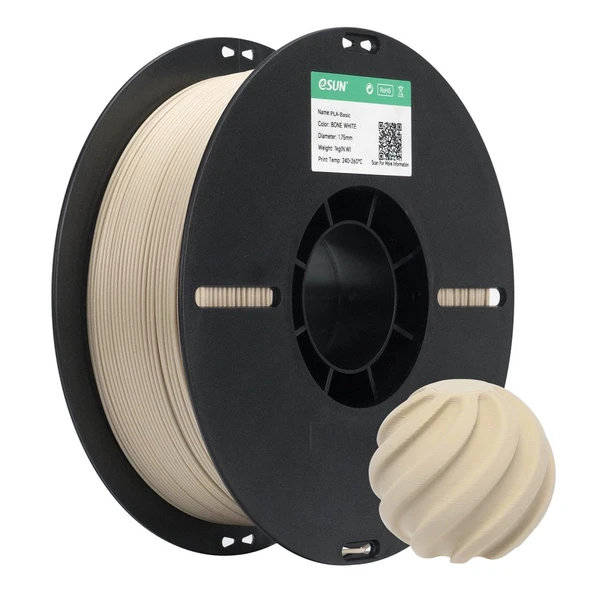 Esun Basic Pla Kemik Beyazı Filament 1.75mm 1kg - Doğal Krem Tonlu Pla 3D Yazıcı Filamenti ürün görseli 1