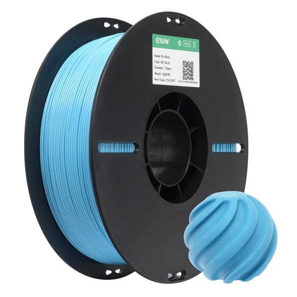 Esun Basic Pla Gök Mavisi Filament 1.75mm 1kg - Sky Blue 3D Yazıcı Filamenti ürün görseli 1