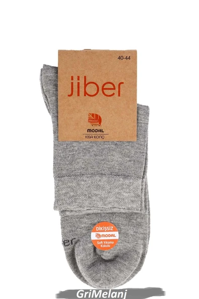 Jiber Erkek Modal Likralı Yarım Konç Çorap 6401 - 6 Adet  40-44 GRİMELANJ ürün görseli 1