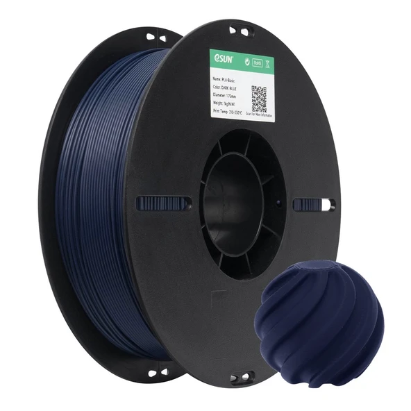 Esun Basic Pla Koyu Mavi Filament 1.75mm 1kg - Derin Mavi Pla 3D Yazıcı Filamenti ürün görseli 1