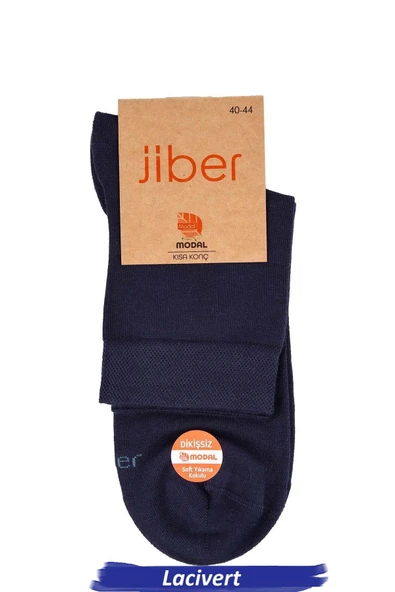 Jiber Erkek Modal Likralı Yarım Konç Çorap 6401 - 6 Adet  Lacivert 40-44 ürün görseli 1