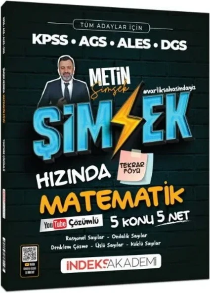 KPSS MEB AGS ALES DGS Şimşek Hızında Matematik Tekrar Föyü Youtube Video Çözümlü İndeks Akademi ürün görseli 1
