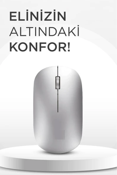 Mouse Çift Modlu Bluetooth + Usb Şarjli Sessiz Kablosuz Fare TM19 - Resim 3