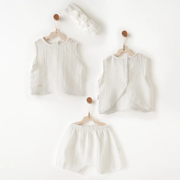Andywawa Ac26643 Baby Chic 3lü Takım Ekru ürün görseli 1
