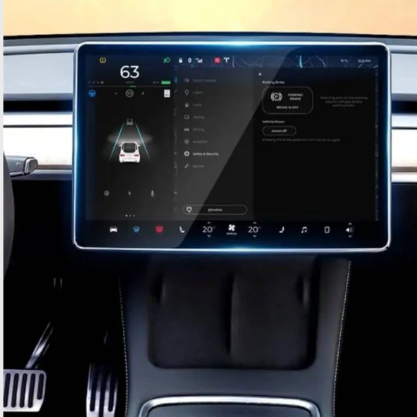 Space Tesla Ekran koruyucu film 15inch 2017-24  TESLA Y model - HD Tempered / CAFI216 ürün görseli 1