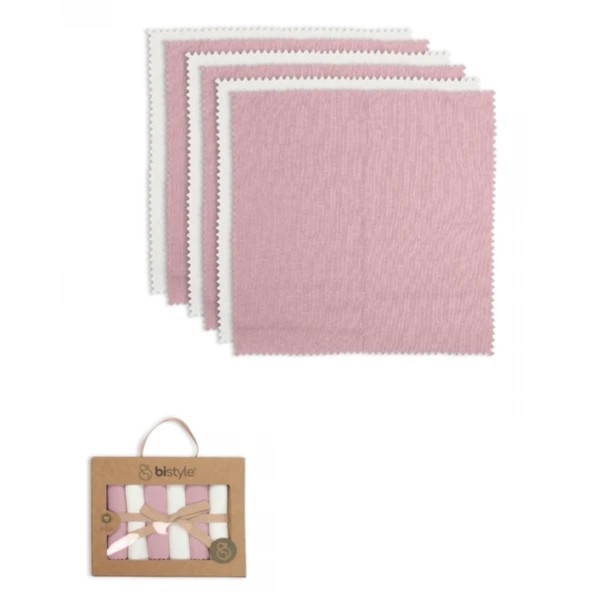 Bistyle Colours Kutulu 6lı Penye Mendil 20x20 90161 Ekru Gül Kurusu ürün görseli 1