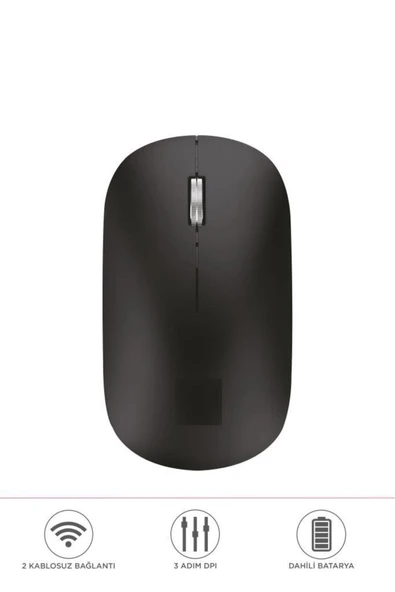 Mouse Çift Modlu Bluetooth + Usb Şarjli Sessiz Kablosuz Fare TM19 - Resim 7