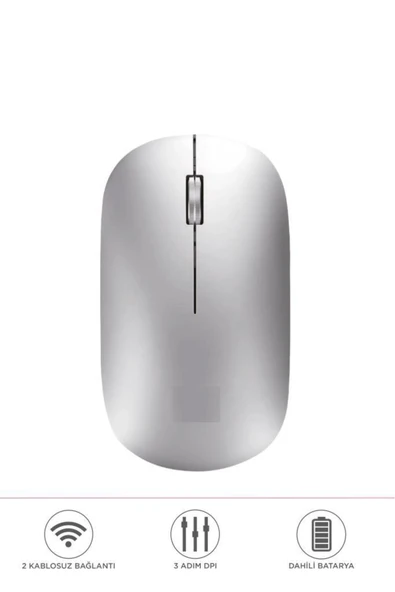 Mouse Çift Modlu Bluetooth + Usb Şarjli Sessiz Kablosuz Fare TM19 ürün görseli 1