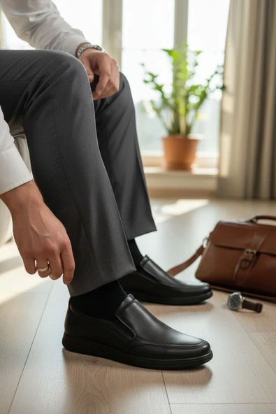 Enoch Executive-Glide Serisi Pütürlü Doku Pratik Slip-On Ayakkabı ürün görseli 1