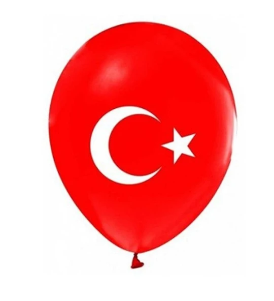 Bayraklı Ay Yıldızlı Balon 26cm - 20 adet ürün görseli 1