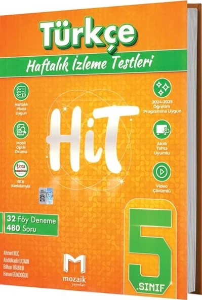 Mozaik 5.Sınıf Türkçe 32 Haftalık İzleme Testleri ürün görseli 1