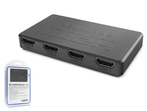Hdmi Splitter 4K 1 In 4 Out + Usb Güç Kablosu - Siyah HDX1372 ürün görseli 1