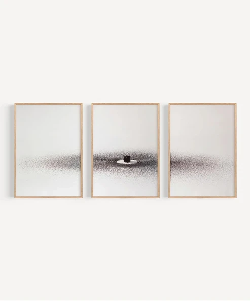 Minimal Zen Taş Temalı 3'lü Duvar Poster Seti - Resim 3