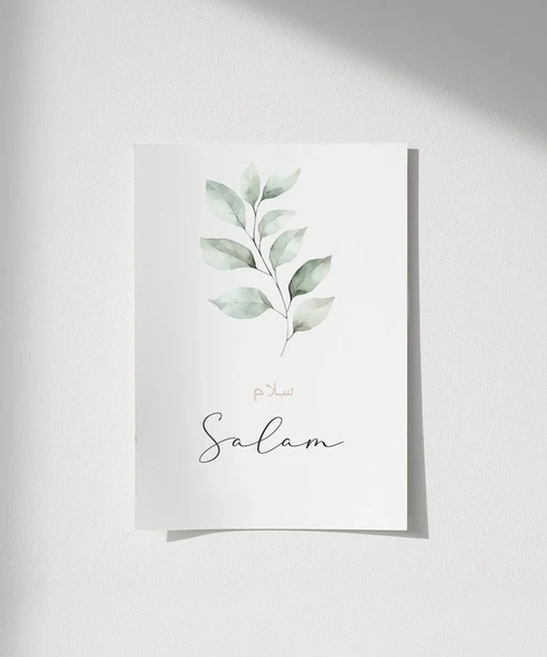 Selam Minimal Botanik Duvar Poster - Resim 4
