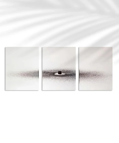 Minimal Zen Taş Temalı 3'lü Duvar Poster Seti - Resim 4