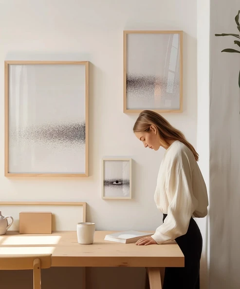 Minimal Zen Taş Temalı 3'lü Duvar Poster Seti - Resim 6