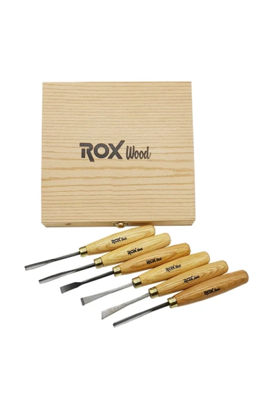 Rox Wood Ahşap Oyma Iskarpela Seti Ahşap Kutulu 6 Parça ürün görseli 1