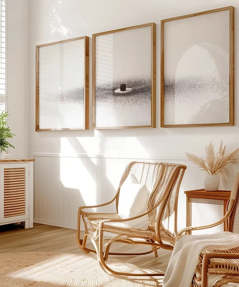 Minimal Zen Taş Temalı 3'lü Duvar Poster Seti - Resim 7