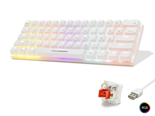 Mekanik Mini Klavye Red Switch Rgb - Beyaz G508R ürün görseli 1