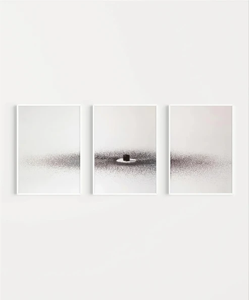 Minimal Zen Taş Temalı 3'lü Duvar Poster Seti - Resim 2