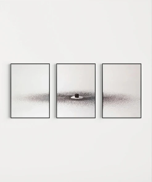 Minimal Zen Taş Temalı 3'lü Duvar Poster Seti ürün görseli 1