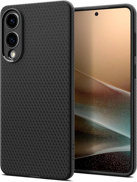 Spigen Galaxy S25 Edge ile Uyumlu Kılıf Liquid Air Matte Black ürün görseli 1