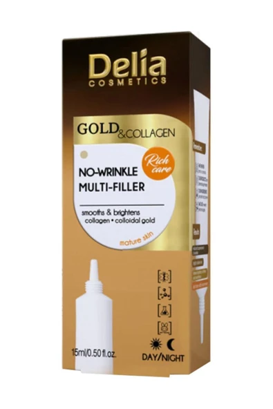 Delia Gold Collagen No-Wirinkle Multi Filer Kırışık Giderici Gündüz Gece Göz Çevresi Kremi 15 Ml ürün görseli 1