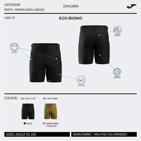 Joma Explorer Bermuda Black Erkek Siyah Şort - Resim 8