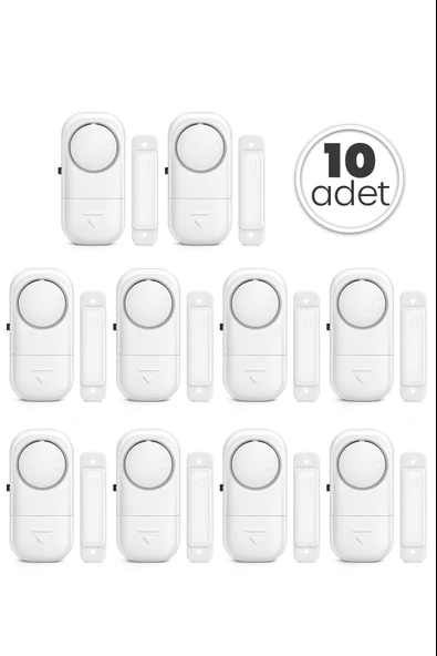 10 Adet Kablosuz Kapı Pencere Alarmı Pilli Hırsız Güvenlik Cihazı Alarm Sistemi ürün görseli 1