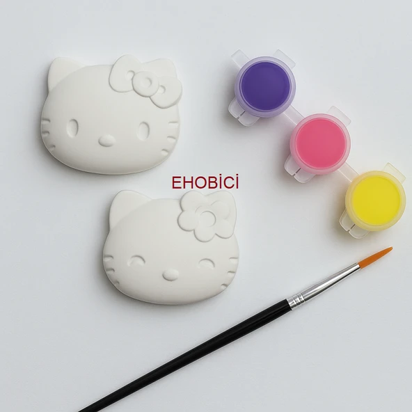 Ehobici Taş Boyama Seti Hello Kitty 3 Renk Akrilik Boya 5ml + Fırça ürün görseli 1