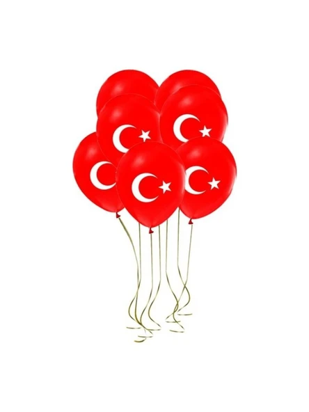 23 Nisan 29 Ekim Süsleme 50 Adet  Ay Yıldızlı  Balon ürün görseli 1