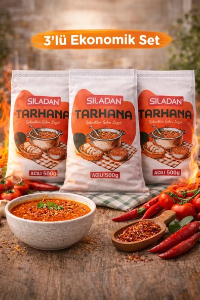 Sıladan Geleneksel Acılı Tarhana 500 gr x 3 Adet ürün görseli 1