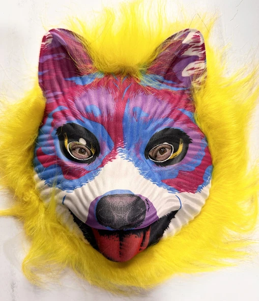 Sarı lı Sevimli Köpek Maskesi Mega Peluş 35 No ürün görseli 1