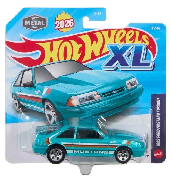 Hot Wheels XL Diecast Araba Tekli Paket 1:43 1992 Ford Mustang Foxbody JKL05 ürün görseli 1