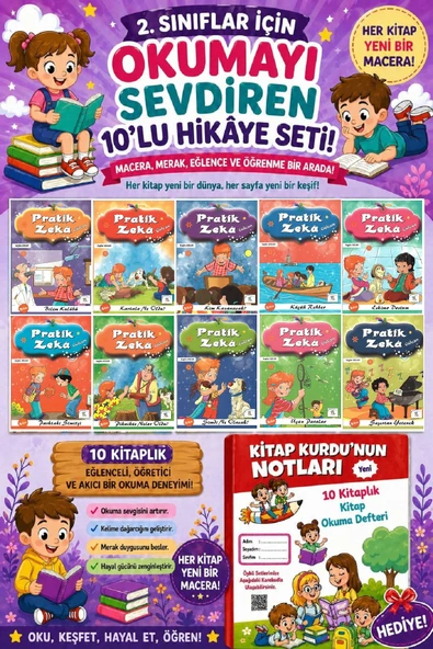 2 .Sınıf Öğrencileri İçin Zevkle Okuyacağı 10 lu Hikaye Seti - 7 (Kitap Okuma Not Defteri Hediyeli) ürün görseli 1