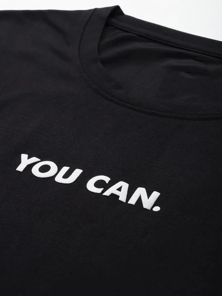 Baskılı Oversize T-shirt - Siyah - Resim 4