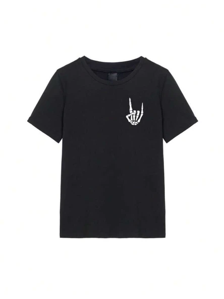Erkek Baskılı Oversize T-shirt - Siyah - Resim 3