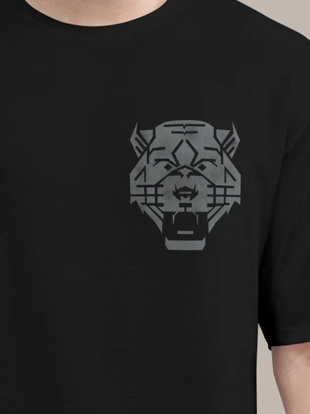 Erkek Baskılı Oversize T-shirt - Siyah ürün görseli 1