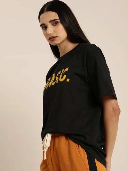 Baskılı T-shirt - Siyah - Resim 2