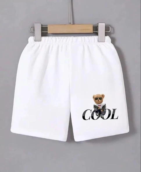 Beli Lastikli Baskılı Mini Şort - Beyaz ürün görseli 1