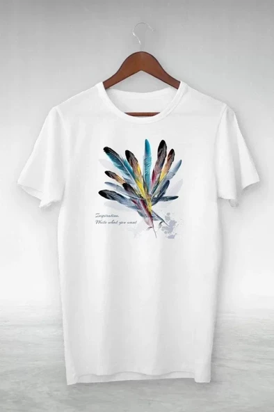 Unisex Baskılı Oversize T-Shirt - Beyaz ürün görseli 1