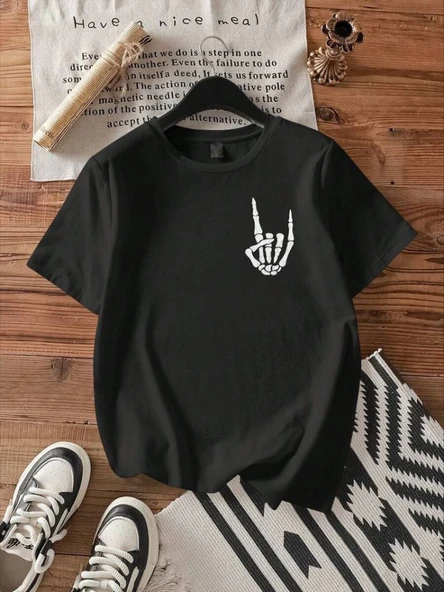 Erkek Baskılı Oversize T-shirt - Siyah ürün görseli 1