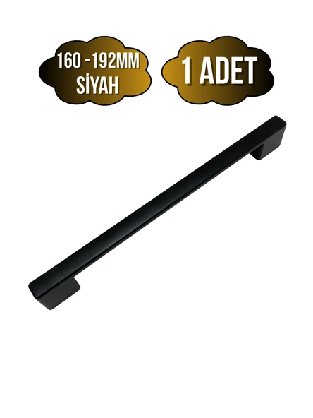 Nobel Köprü Düz Siyah Dolap Kulpu Mobilya ve Mutfak Dolap Kulpu(SİYAH)(160-192MM) Siyah 160-192mm 160-192mm - 1 ADET ürün görseli 1