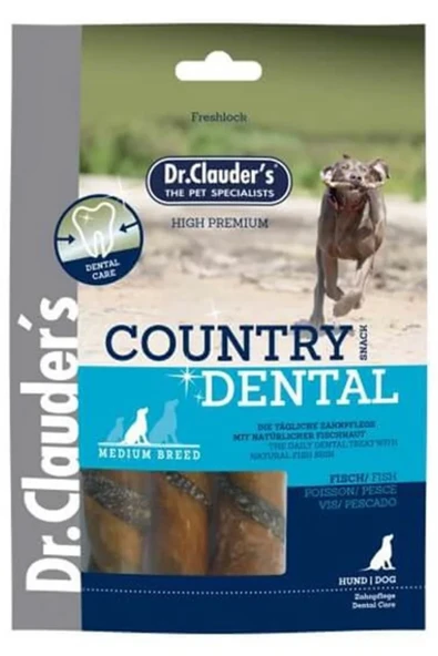 Dr. Clauders Country Dental Ağız Diş Sağlığı Balıklı Köpek Ödülü 100 Gr ürün görseli 1