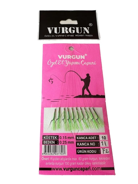 80gr Atarlı İstavrit Çaparisi F2 UV (Siyah İğne) ürün görseli 1