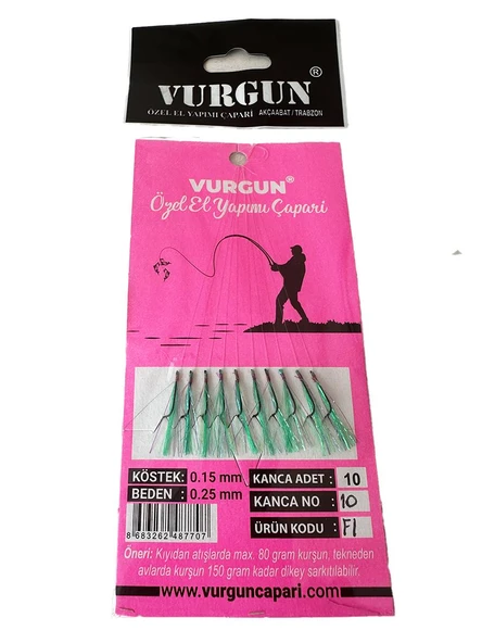 80gr Atarlı İstavrit Çaparisi F1 UV (Siyah İğne) ürün görseli 1