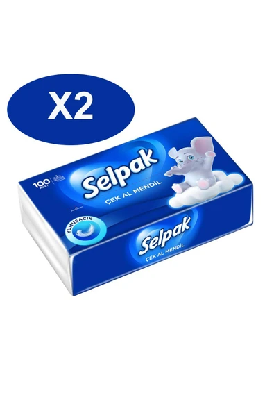 Selpak Çek Al Mendil 100 Adet x 2 li Set ürün görseli 1