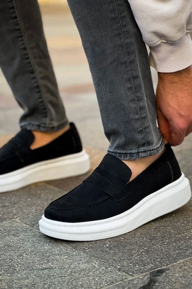 Erkek Siyah Süet Loafer Ayakkabı - 615 - Lüx Süet ürün görseli 1