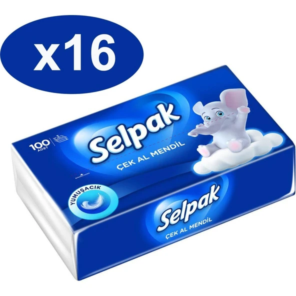 Selpak Çek Al Mendil 100 Adet x 16 Lı Set ürün görseli 1